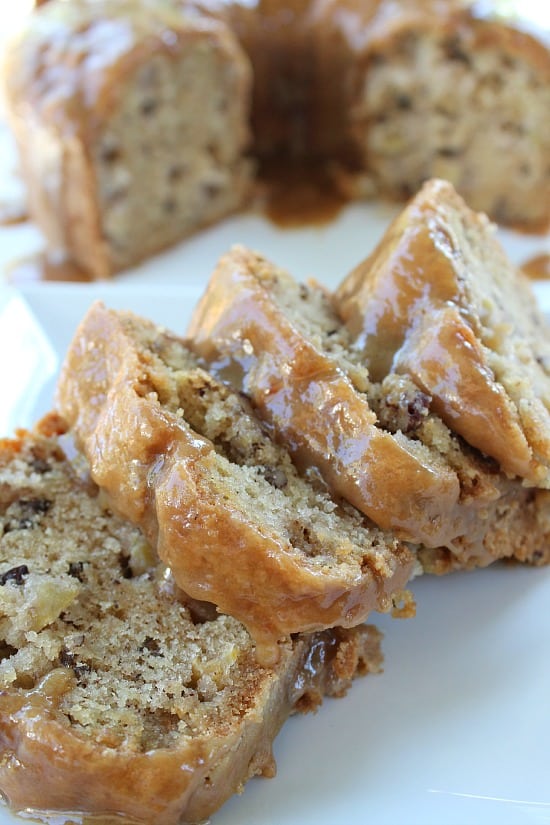 Apple Pecan Cake with Caramel Glaze-image