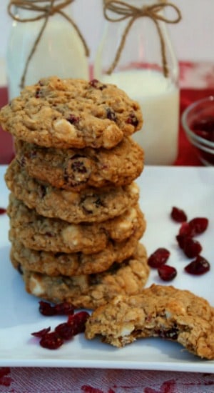 Oatmeal Craisin White Chocolate Chip Cookies