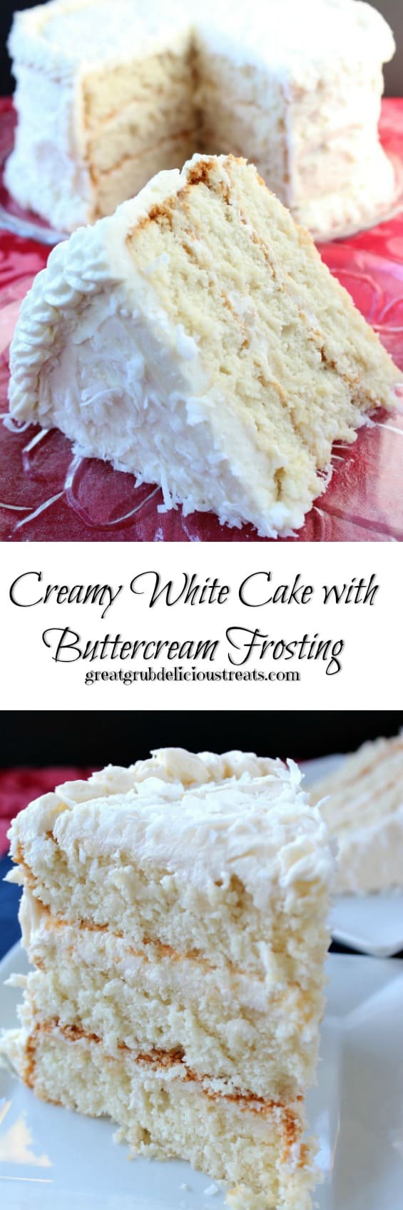 Creamy White Cake with Buttercream Frosting