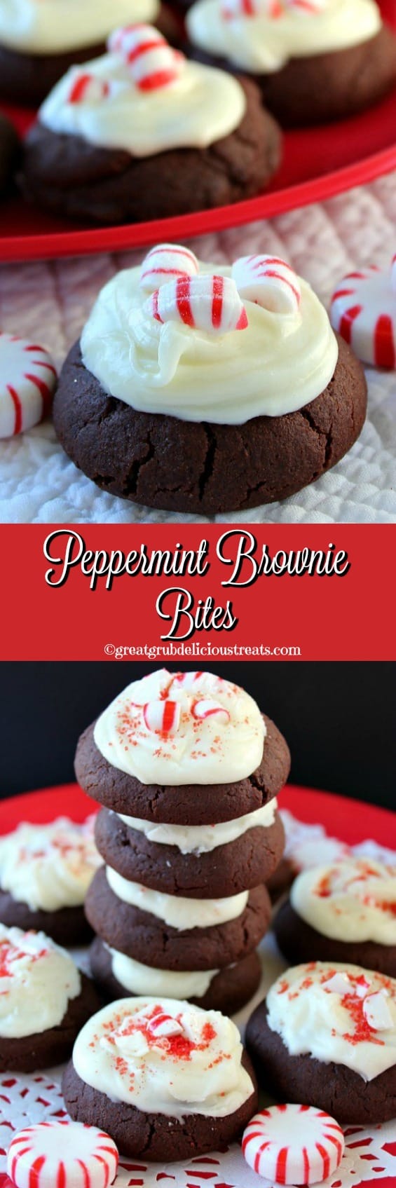 Peppermint Brownie Bites