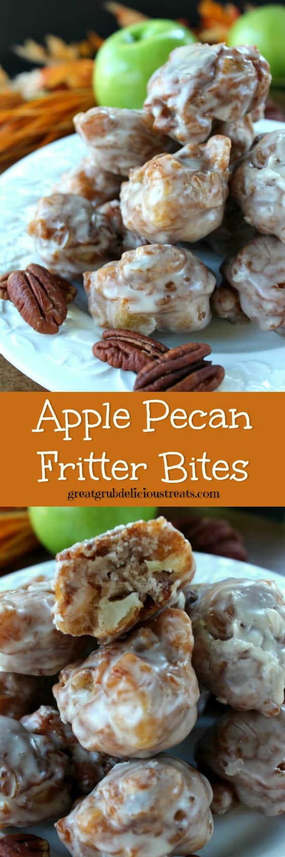 apple pecan fritter bites