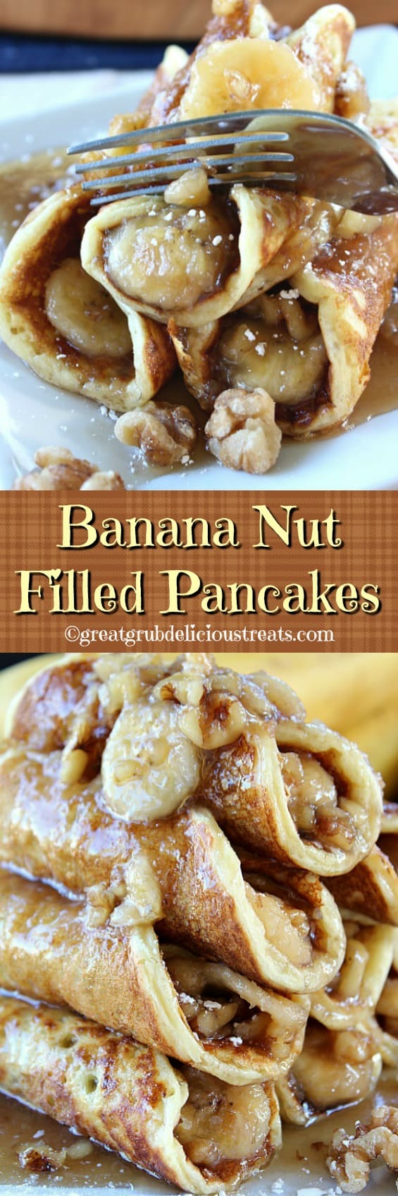 Banana Nut Filled Pancakes