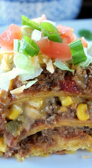 Close up photo of taco pie.