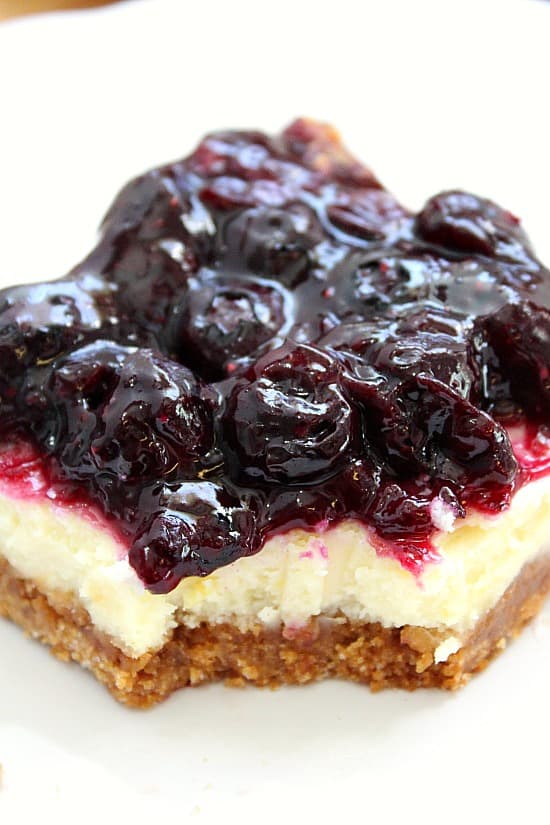 Lemon Cheesecake Squares with Blueberry Topping