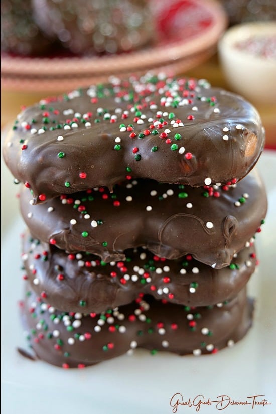 Chocolate Covered Cookie Butter Stuffed Pretzels