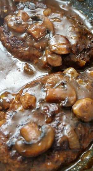Salisbury Steak in Mushroom Onion Gravy