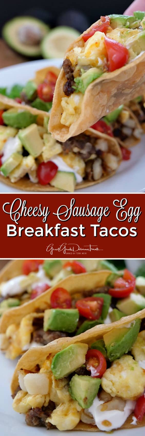 Cheesy Sausage Egg Breakfast Tacos