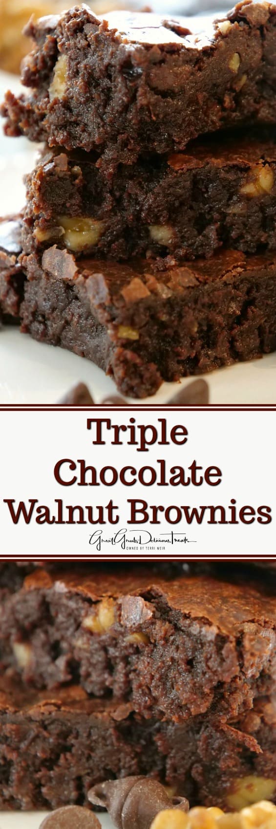 Triple Chocolate Walnut Brownies