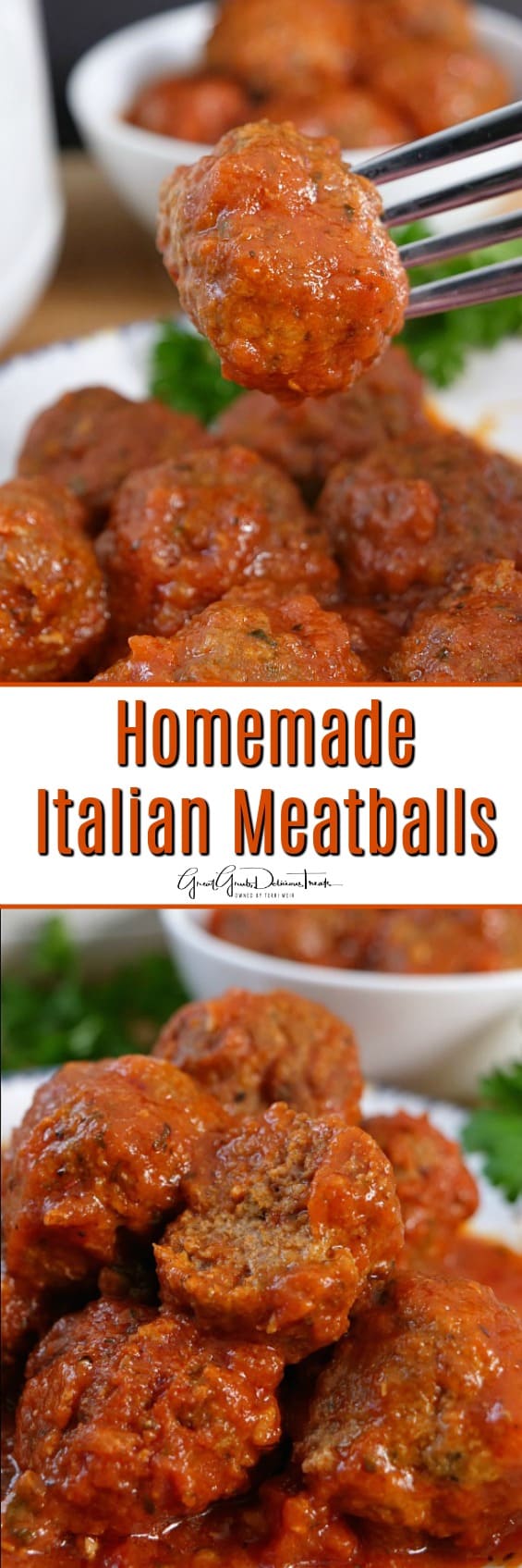 A double collage photo of homemade meatballs.