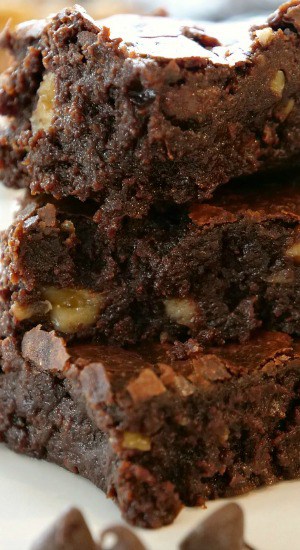 Triple Chocolate Walnut Brownies