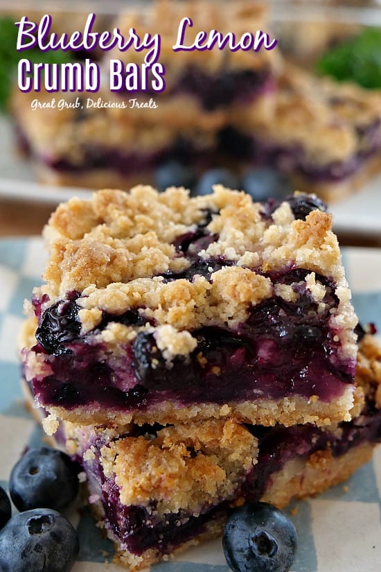Blueberry Lemon Crumb Bars are loaded with fresh blueberries and lemon, then topped with a crumb topping. 