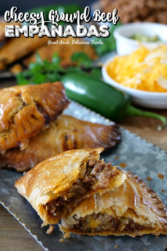 Cheesy Ground Beef Empanadas are loaded with seasoned ground beef, two types of cheese and then baked to perfection.