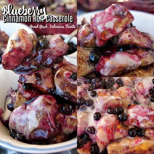 Blueberry Cinnamon Roll Casserole is  an easy blueberry recipe loaded with  delicious blueberries. 