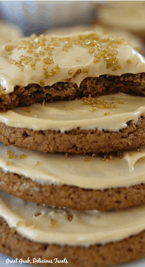 Soft Molasses Cookies with Molasses Frosting