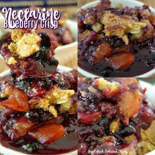 Nectarine Blueberry Crisp is packed full of deliciously ripe nectarines and blueberries.