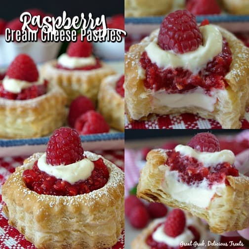 Raspberry Cream Cheese Pastries are a puff pastry filled with raspberry and cream cheese.
