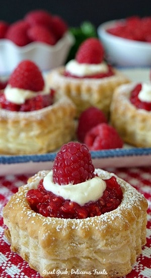Raspberry Cream Cheese Pastries have a delicious cream cheese and raspberry filling, topped with a fresh raspberry.