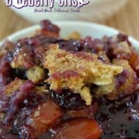 Nectarine Blueberry Crisp has a crunchy, delicious topping and is loaded with fresh nectarine and blueberries.