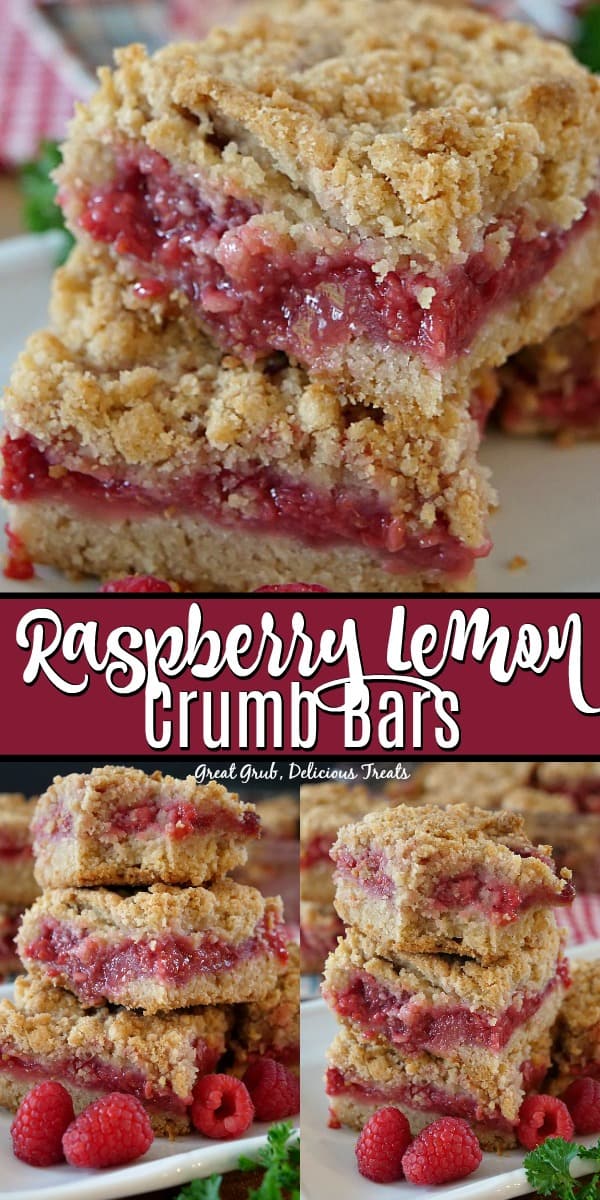 Raspberry Lemon Crumb Bars have a delicious raspberry filling and a scrumptious crumb topping.