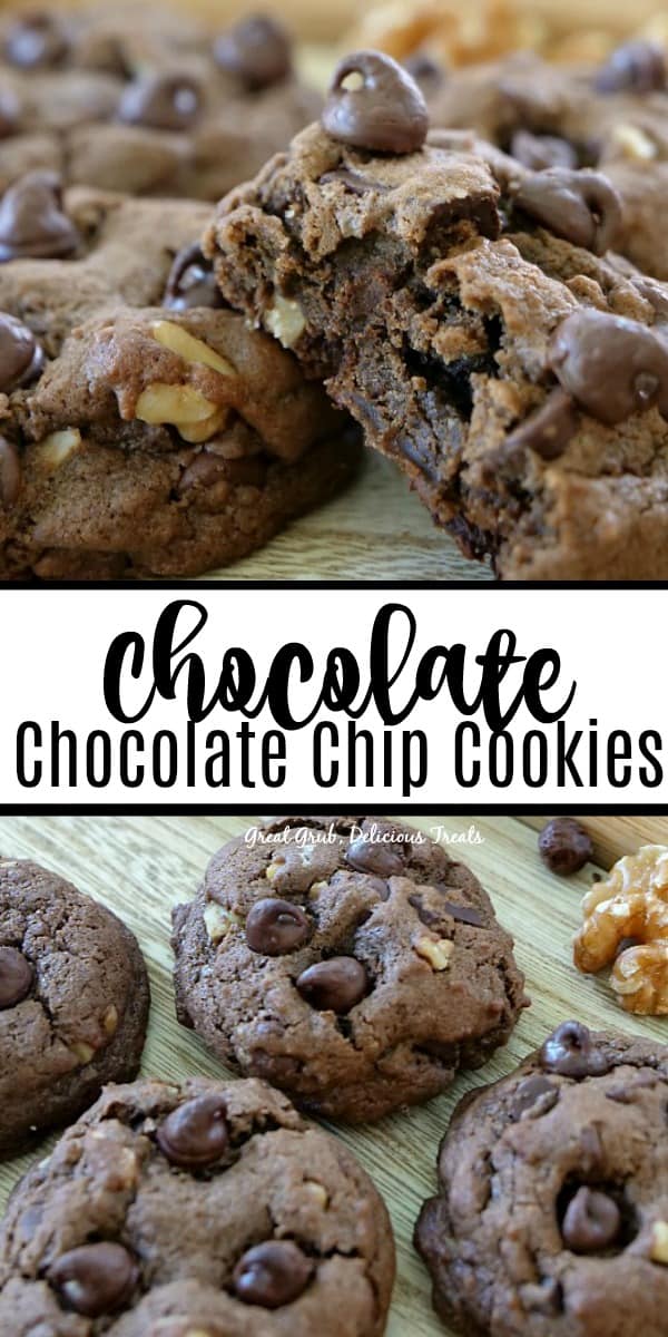 Chocolate Chocolate Chip Cookies are deliciously chocolaty, thick and rich, and super soft.