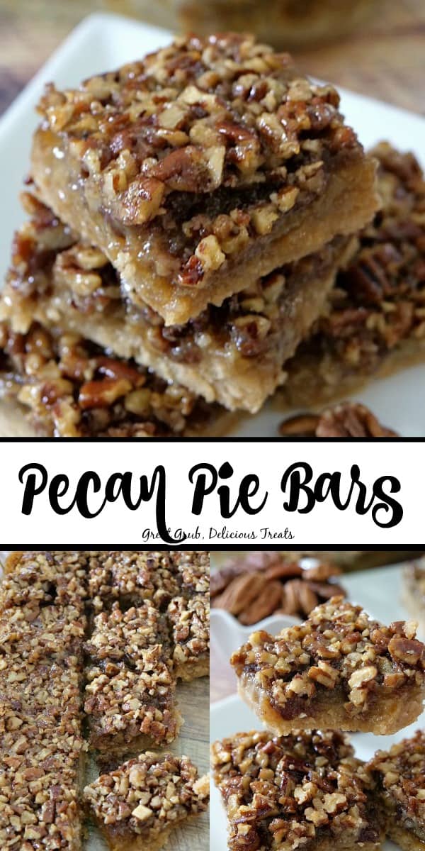 Pecan Pie Bars are moist and chewy, sweet and delicious, pecan bars with a buttery shortbread crust.