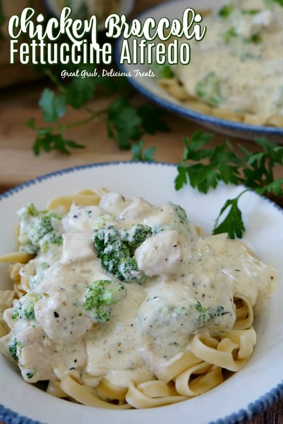 Chicken Broccoli Fettuccine Alfredo is loaded with deliciously seasoned chicken, broccoli florets and a creamy homemade alfredo sauce that's to die for.