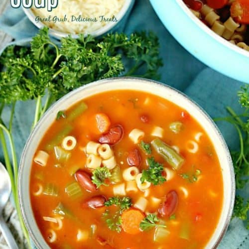 This Minestrone Soup is hearty and loaded with lots of veggies, deliciously flavored and the perfect soup to enjoy on a cold night.