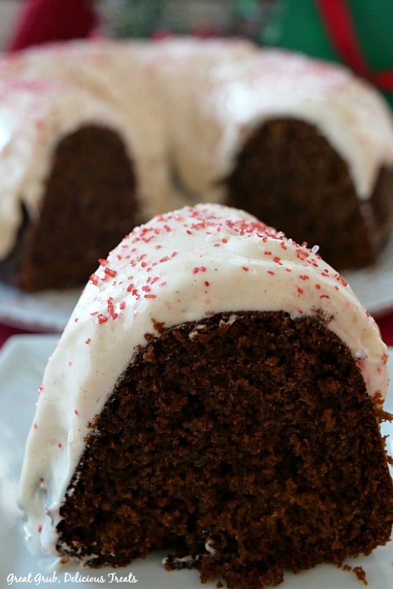 Gingerbread Bundt Cake is super delicious and moist, frosted with a delicious cream cheese frosting.
