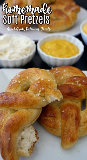 Homemade Soft Pretzels are chewy, soft and topped with salt, then baked to perfection and brushed with melted butter.