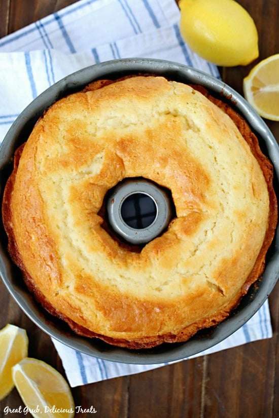 Lemon Bundt Cake is baked to perfection, is moist and delicious and full of lemony flavor.