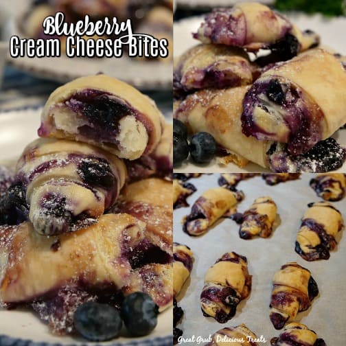 Blueberry Cream Cheese Bites are delicious hand held dessert treats.