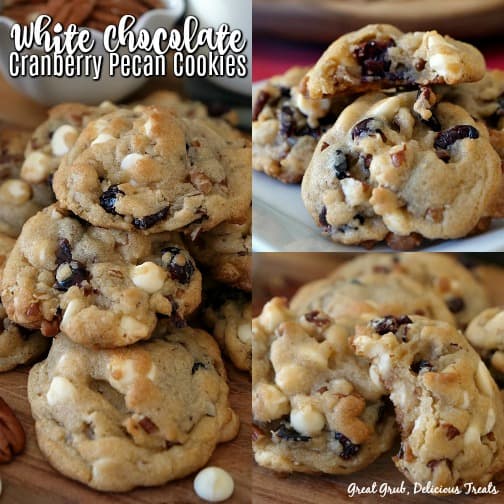 White Chocolate Cranberry Pecan Cookies are thick and chewy, super soft and filled with deliciousness.