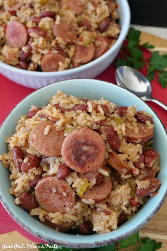 Red Beans and Rice with Sausage is a delicious comfort food recipe, loaded with smoked sausage, red beans, rice and vegetables.