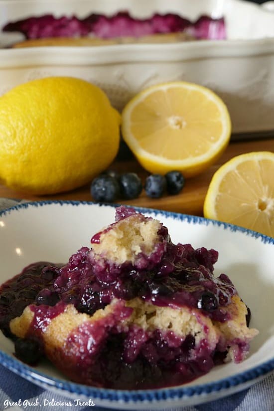 Blueberry Lemon Pudding Cake is deliciously flavored with bursting fresh blueberries and lemon.