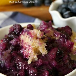 Blueberry Lemon Pudding Cake is a delicious warm blueberry dessert bursting with fresh blueberries.