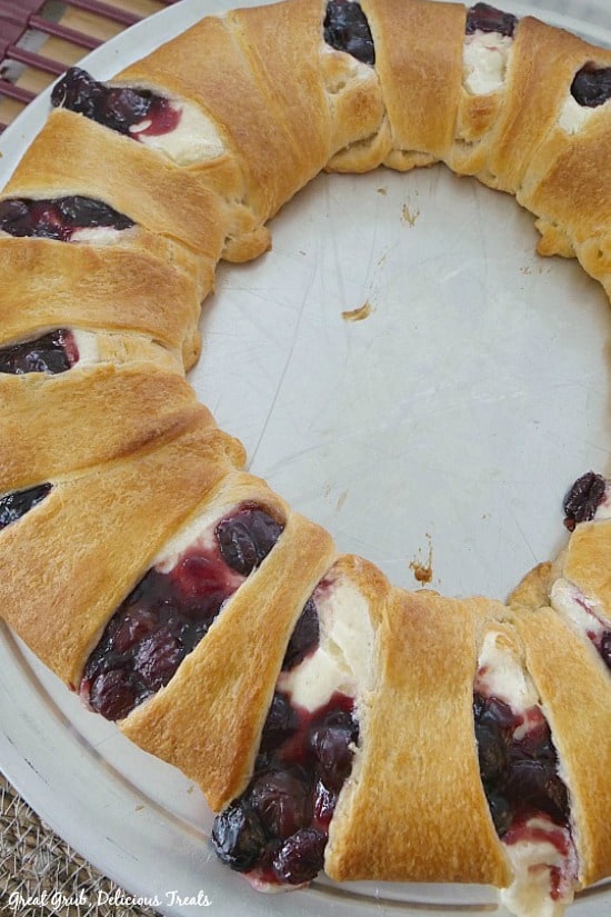 Cherry Cream Cheese Pastry is made with crescents, stuffed full of cherries and a cream cheese filling.