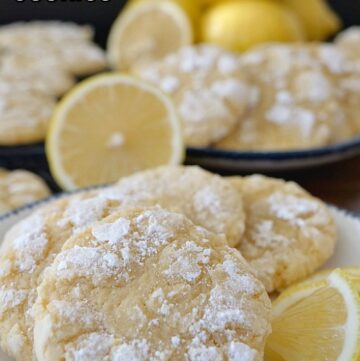 Lemon Crinkle Cookies are a delicious cookie recipe that is soft and chewy and lightly coated with powdered sugar.