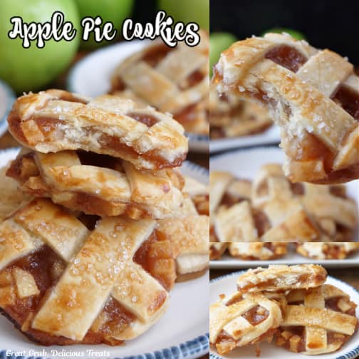 A three collage photo of apple pie cookies.